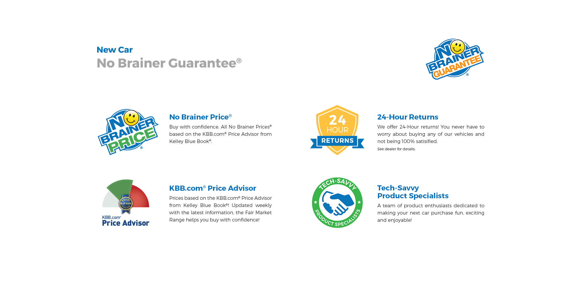 New Car No Brainer Guarantee Banner